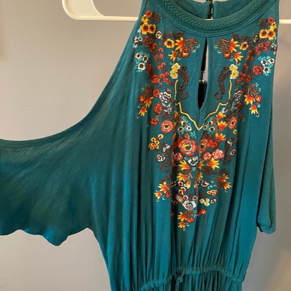 Teal cold shoulder dress - Picture 3 of 5